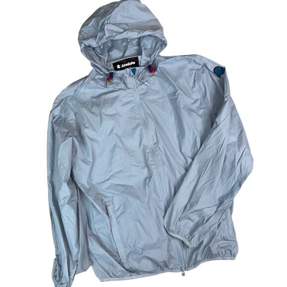 INVICTA Gray Hooded Windbreaker / Rain Jacket - Packable into Fanny Pack Size XL - Picture 1 of 10